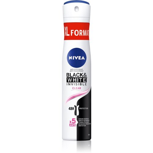 Nivea Black & White Invisible Clear antiperspirant v pršilu za ženske 200 ml Cene