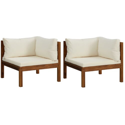 Maison Chic Kotni kavč - Sofa - Kanapei 2 kosa s kremno belimi blazinami trden akacijev les, (21727711) Cene