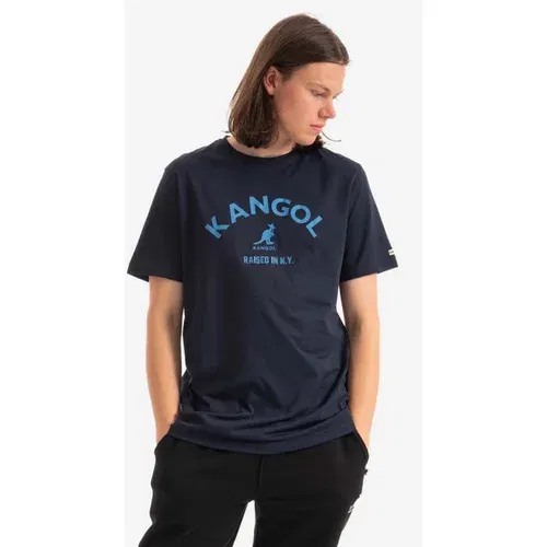 Kangol Pamučna majica boja: tamno plava, s tiskom, KLHB002-OFFWHITE