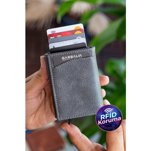 Garbalia Gray Card Holder Wallet with Lyons Mechanism Slike