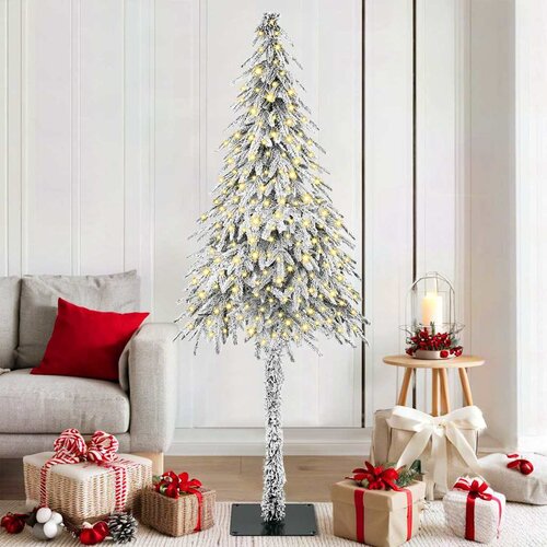 vidaXL Božično drevo med 300 LED z stojalom Bela 180 cm PE in jeklo Cene