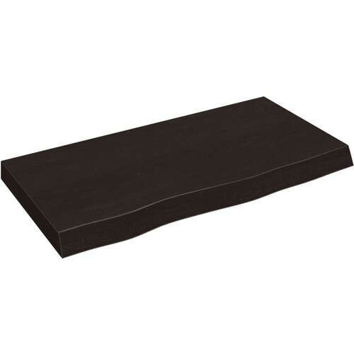 Maison Chic Stenska polica - Viseča Polica temno rjava 80x40x(2-6) cm trdna hrastovina, (21784545) Slike