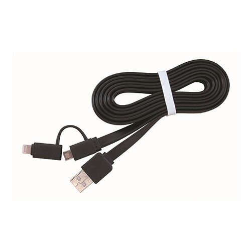  2,0 kabal charging combo cable micro + iPhone, black, 1 m, FLAT GEMBIRD CC-2-AMLM2-1M Cijene
