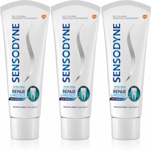 Sensodyne Repair & Protect Extra Fresh pasta za zube za zaštitu zuba i desni 3 x 75 ml