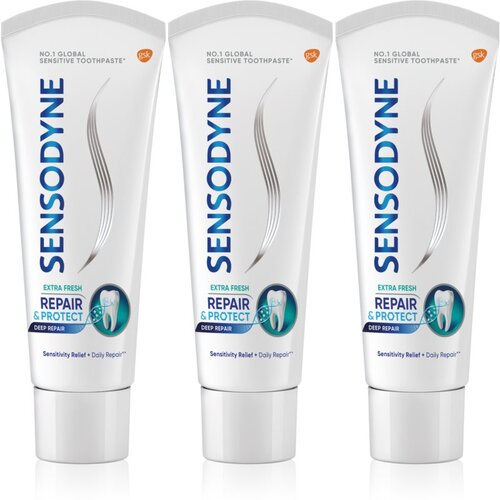 Sensodyne Repair & Protect Extra Fresh zobna pasta za zaščito zob in dlesni 3 x 75 ml Cene