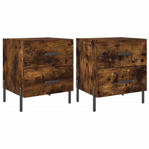 Maison Chic Dvo delni komplet Nočne omarice - Nočne mize dimljen hrast 40x35x47,5 cm inženirski les, (21687186) Cene