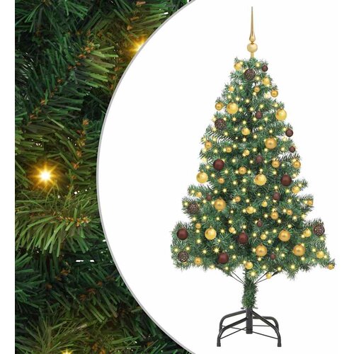  Božićno drvce Zelena 180 cm PVC - Zelena 180 cm s 300 LED-ica i zlatnim/brončanim kuglicama Cene