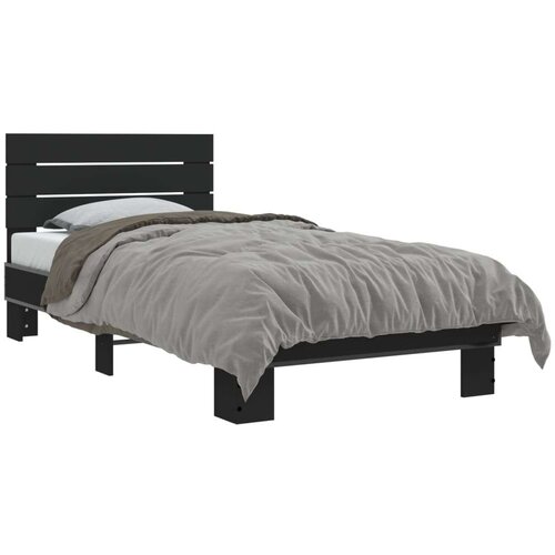 vidaXL Okvir za krevet crni 75 x 190 cm od konstruiranog drvo i metal Cene