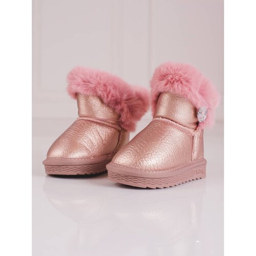 SHELOVET Snowmobiles for girls with fur pink Slike