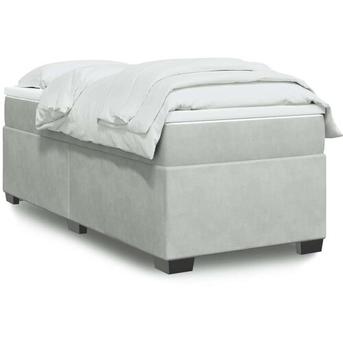 Box spring krevet s madracem svjetlosivi 100x200 cm baršunasti Cijene