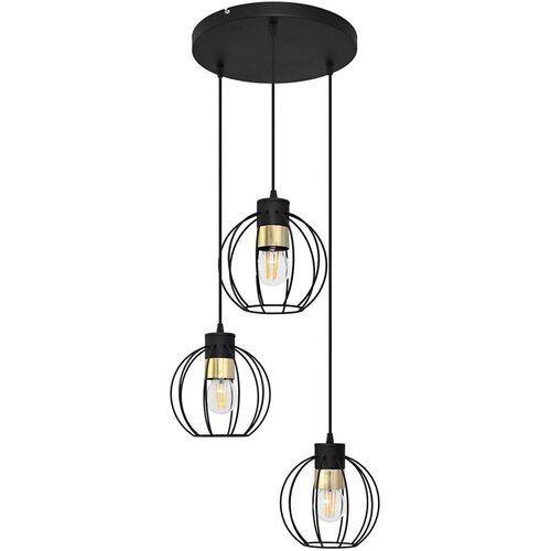  Luster na sajli STARLIGHT 3xE27/15W/230V crna/zlatna Cene