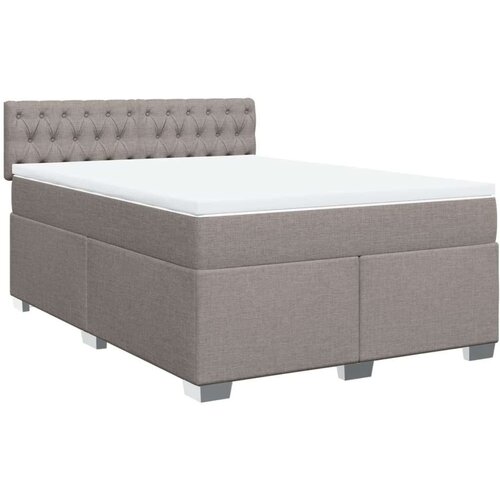 vidaXL Krevet s oprugama i madracem smeđesivi 140 x 190 cm od tkanine Cene