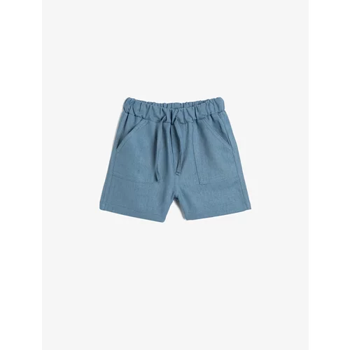 Koton Linen Shorts with Tie Waist, Pockets