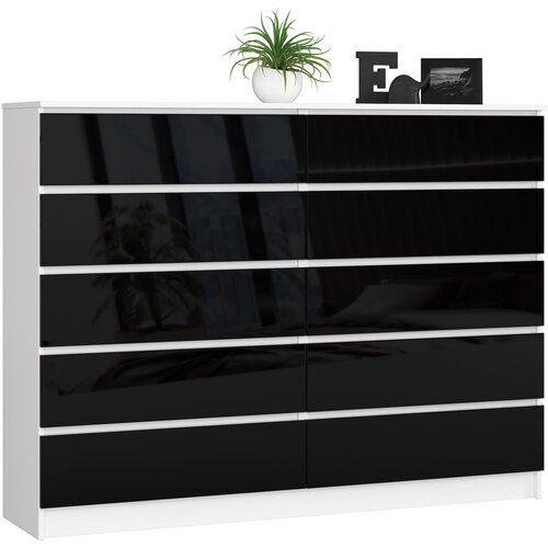 AKORD KOMODA K160 10SZ CLP ČRNA SIJAJ, (21703253) Cene