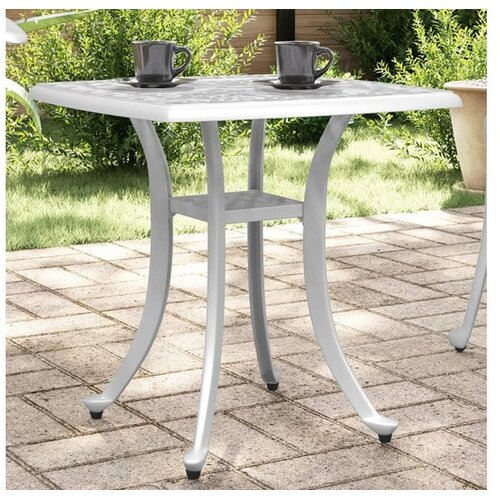 vidaXL Vrtna miza bela 53x53x53 cm liti aluminij Cene