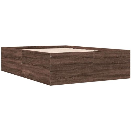  Okvir za krevet smeđi hrast 135x190 cm konstruirano drvo Slike