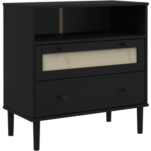 Maison Chic Komoda - Predalnik SENJA videz ratana črna 80x40x80 cm trdna borovina, (21722077) Cene