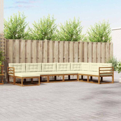  Set vanjskih sofa 8 kom. Prirodna i krem Smeđa 404 x 245,5 x 73 cm Slike