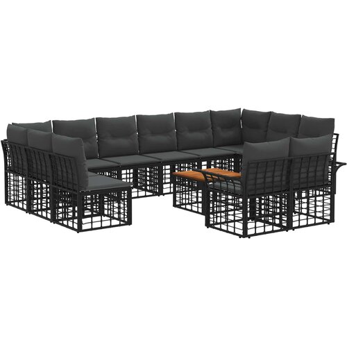  Set vanjskih sofa 13 kom. Crna i tamno siva Poliester Slike