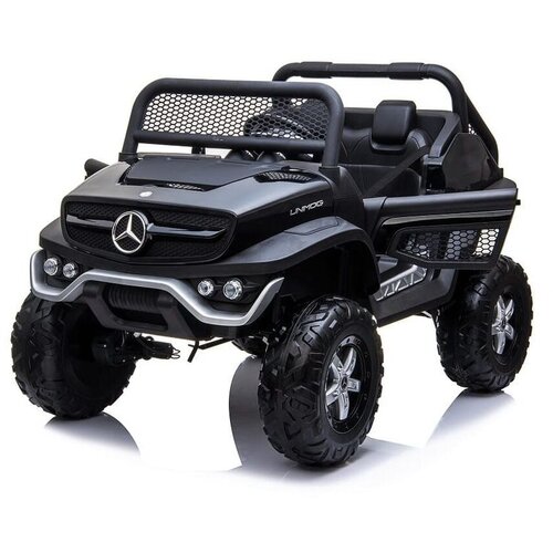 Mercedes-Benz Dečiji auto na akumulator - Mercedes - unimog 4x4 LICENCIRANI - Crni Slike