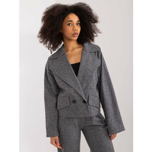 Fashion Hunters Black-and-gray melange jacket from the set Slike