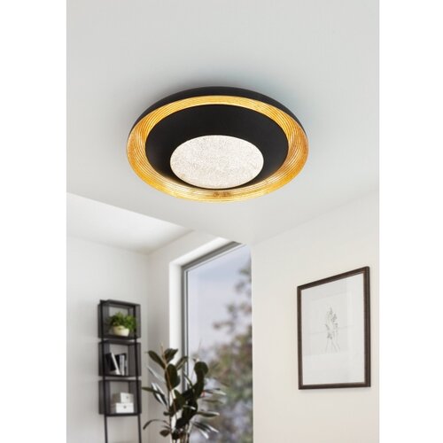 Eglo canicosa 2 plafonjera, led, 24,5w, 3000lm, prom 495, dimabilna, crno/zlatna Slike
