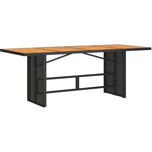  9-dijelni vrtni blagovaonski set s jastucima crni od poliratana Crna 190 x 80 x 75 cm Slike