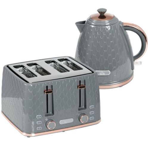 Nesta 2 v 1 kuhinjski set, toaster in grelnik vode 1,7 L, siv, 4 rezine, več funkcij, plastika, (5000493076) Cene
