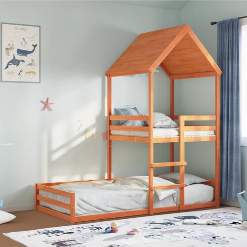  The living store pograd s steho vo&amp;scaron;čeno rjav 90x190 cm trdna borovina - pograd, (21495709) Slike