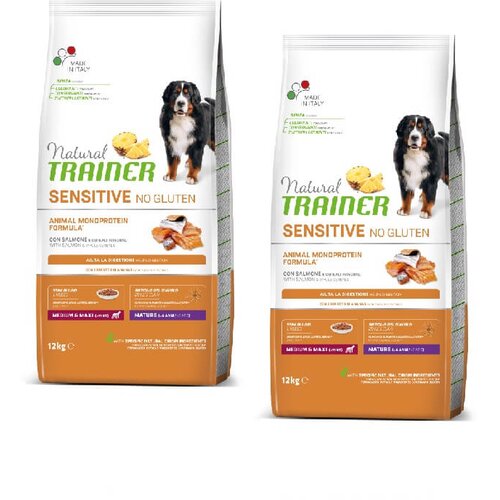 Natural Trainer Sensitive No Gluten Maturity Medium/Maxi - losos 2 x 12 kg Cene