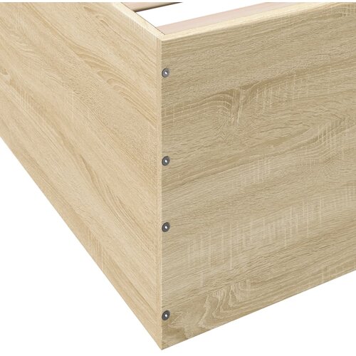  Okvir za krevet boja hrasta 100x200 cm od konstruiranog drva Smeđa 100 x 200 cm Slike