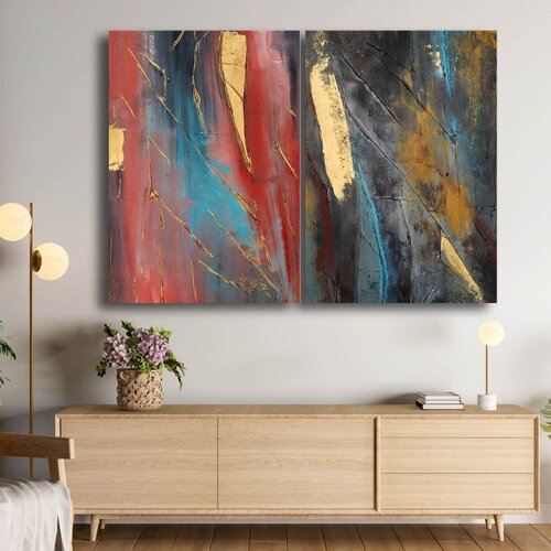 WALLXPERT 2P70100C012 Multicolor Decorative Canvas Painting (2 Pieces) Cene