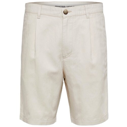 Selected Kratke hlače & Bermuda Comfort-Jones Linen - Oatmeal Bež Cene
