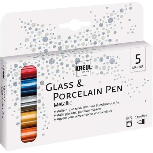  Set metalik flomastera za porculan Hobby art Line 160°C  - 5 djelni Cijene