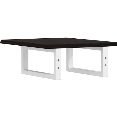  Zidna polica za umivaonik od čelika i masivne hrastovine Smeđa 40 x 50 x 2 cm Slike