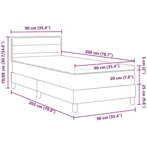  Krevet s osnovom s madracem Plavi 90x200 cm Tkanina Slike