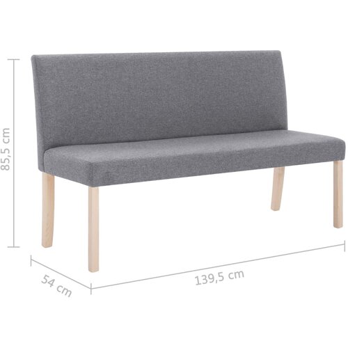  Klupa od poliestera 139,5 cm svjetlosiva Slike