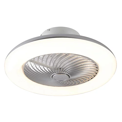 QAZQA Dizajn stropnega ventilatorja v srebrni barvi - Clima