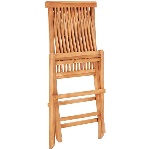 VidaXL 3-dijelni bistro set s krem jastucima od masivne tikovine Slike
