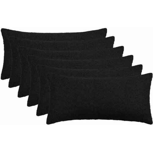  Presvlaka za jastuk 6 pcs HEERLEN Crna 40 x 80 cm Boucl&eacute; - Crna 40 x 80 cm 6 Cijene