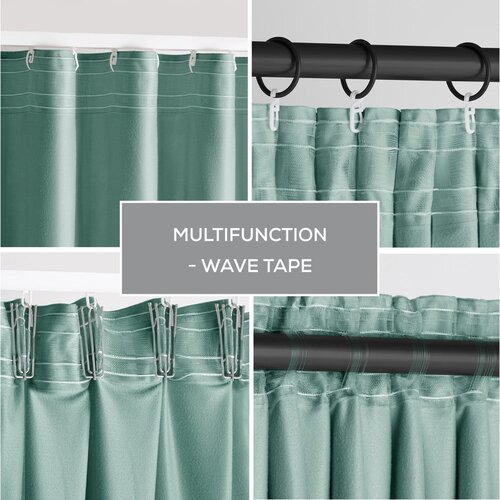 Restilo Svetlo zelena žametna zavesa za delno zatemnitev 140x270 cm Pleat &amp;ndash; Slike
