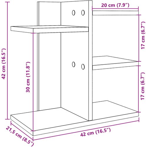  Organizator za stol bijeli 42 x 21,5 x 42 cm konstruirano drvo Slike