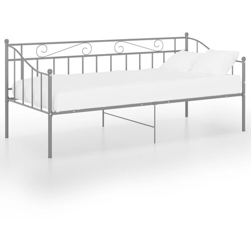 vidaXL Posteljni okvir siv kovinski 90x200 cm, (20645558) Cene