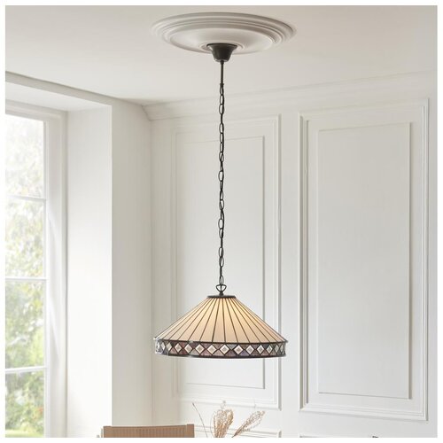 Endon 111961 - Luster na lancu Tiffany FARGO 3xE27/10W/230V, prečnik 50 cm Slike