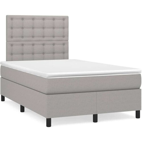  Krevet s oprugama i madracem svjetlosivi 120x190 cm od tkanine Slike