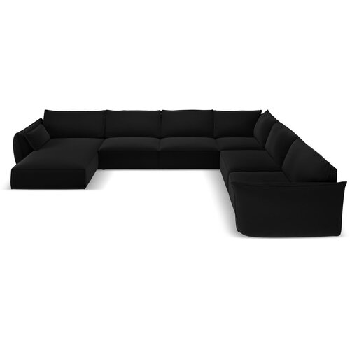 Mazzini Sofas Črna žametna kotna sedežna garnitura v obliki črke &amp;quot;U&amp;quot; (desni kot) Vanda &amp;ndash; Slike