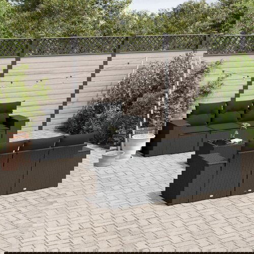 vidaXL 7-dijelni set vrtnih sofa od poliratana s jastucima crni Cijene