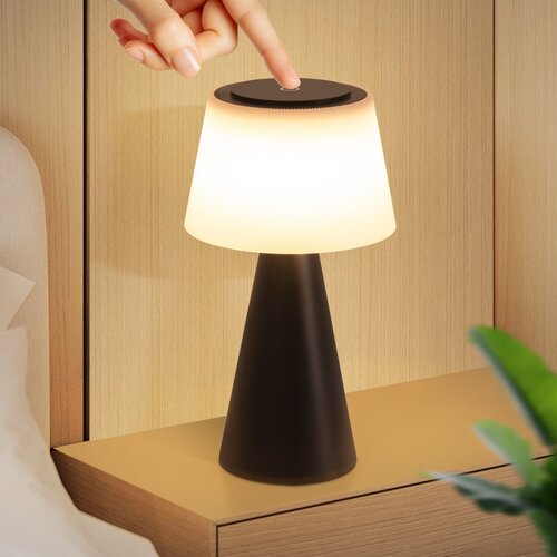 Nettlife Lampe de table à piles, lampe de chevet LED - 3600mhA sans fil, lampe tactile à intensité variable avec batterie rechargeable USB noire, (22143964) Cene