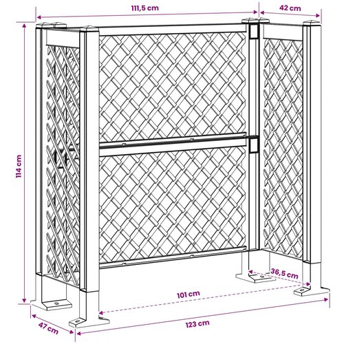  Re&amp;scaron;etak za kantu Antracit 123 x 47 x 114 cm PP Slike
