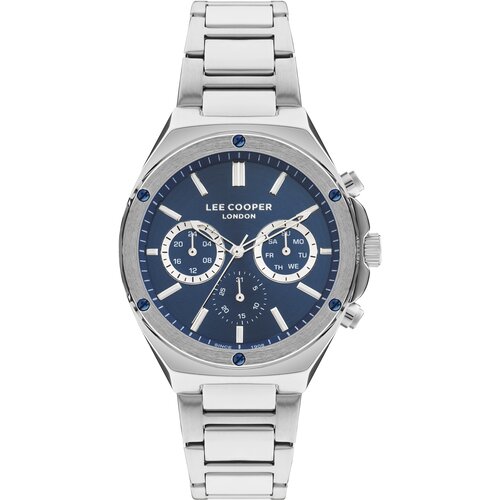 Lee Cooper Muški ručni sat, Kvarcni mehanizam, 44mm, Plavo kućište, Srebrne boje, LC07845.390 Cene